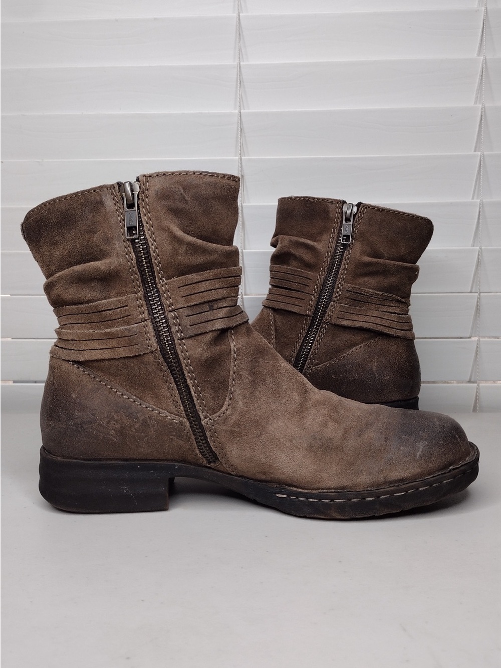 Born Cross Sz 7M Leather Boho Western Ankle Boots - Picture 8 of 13